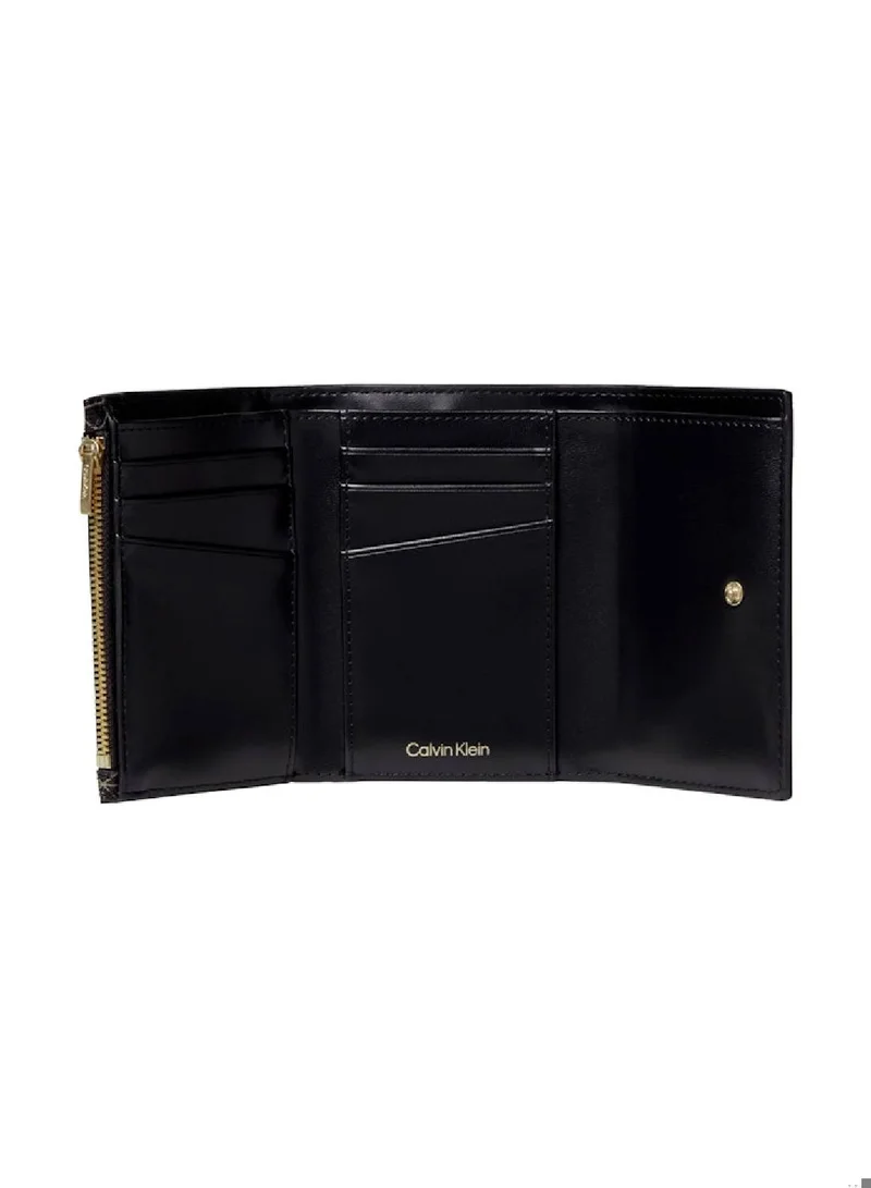 CALVIN KLEIN  Allover Emblem Logo Trifold Wallet  | Best Price UAE